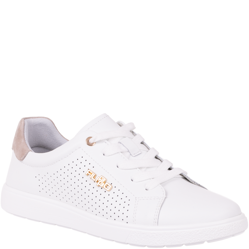 Półbuty Filippo DP6738/26 WH BE białe skórzane sneakersy damskie