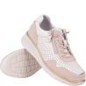 Półbuty Filippo DP7605/26 BE beżowe skórzane ażurowe sneakersy
