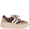 Sneakersy damskie BEST BUT 1659 czekolada skórzane platforma