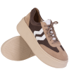 Sneakersy damskie BEST BUT 1659 czekolada skórzane platforma