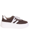 Sneakersy damskie BEST BUT 1703 czekolada skórzane platforma