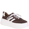 Sneakersy damskie BEST BUT 1703 czekolada skórzane platforma