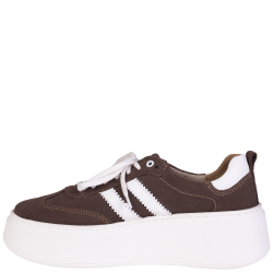 Sneakersy damskie BEST BUT 1703 czekolada skórzane platforma