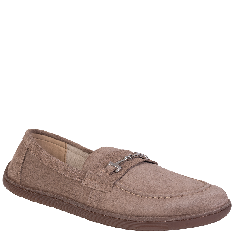Mokasyny damskie barefoot BEST BUT 1458 taupe zamszowe wsuwane