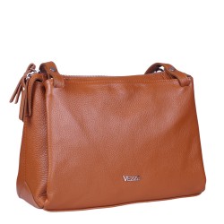 Skórzana torebka marki Vezze w kolorze rudym - elegancka i praktyczna torebka na co dzień