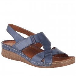 Sandały skórzane Stella 908 niebieskie | Stylowe obuwie