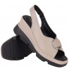 Sandały Sokolski TS L24-285 Beige - Skórzane Na Koturnie