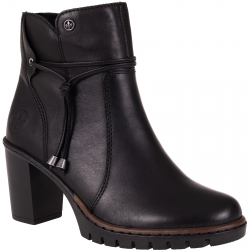 Botki Rieker Y2567-00 czarne na obcasie zimowe