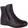 Botki damskie Rieker 73365-00 czarne - komfortowe, zamek