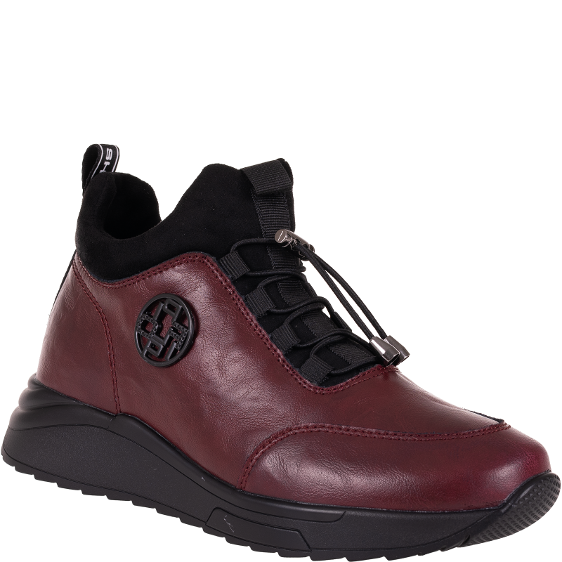 Botki damskie Filippo DBT7168/25 BG bordowe skóra platforma Botki damskie Filippo DBT7168/25 BG bordowe skóra platforma