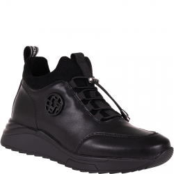 Botki damskie Filippo DBT7168/25 BK czarne skóra platforma