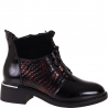 Botki damskie Filippo DBT 7275/25 BG bordowe- skóra naturalna, obcas 4 cm