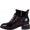 Botki damskie Filippo DBT 7275/25 BG bordowe- skóra naturalna, obcas 4 cm