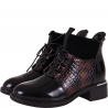 Botki damskie Filippo DBT 7275/25 BG bordowe- skóra naturalna, obcas 4 cm
