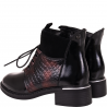 Botki damskie Filippo DBT 7275/25 BG bordowe- skóra naturalna, obcas 4 cm