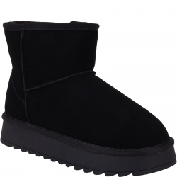 Śniegowce damskie skórzane FILIPPO DBT7329/25 BK czarne ocieplane