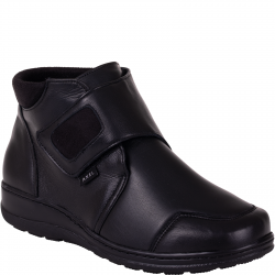 Komfortowe botki damskie skórzane na szerszą stopę Axel 1726 czarne