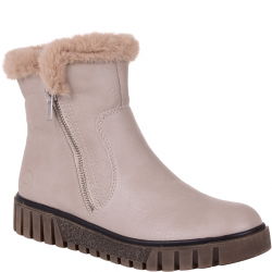 Botki damskie Rieker Y3481-60 beżowe ocieplane płaskie