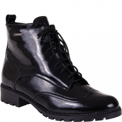 Botki damskie Stanley 542 czarne lakierowane zimowe