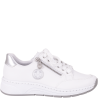 Sneakersy damskie Rieker N6508-80 białe skórzane platforma