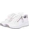 Sneakersy damskie Rieker N6508-80 białe skórzane platforma