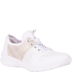 Sneakersy damskie Rieker L3254-80 białe szybkie wiązanie