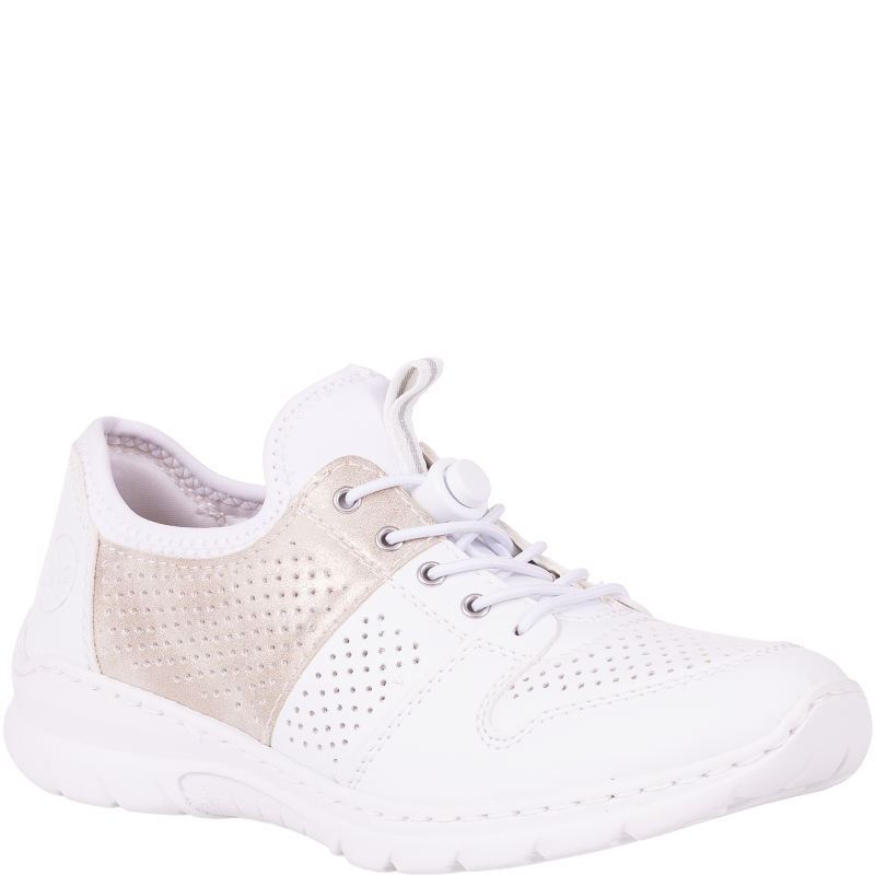 Sneakersy damskie Rieker L3254-80 białe szybkie wiązanie