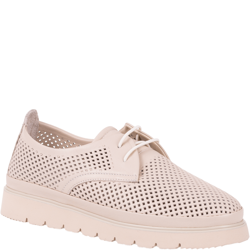 Półbuty damskie Rixa 58C2982 beżowe skórzane perforowane