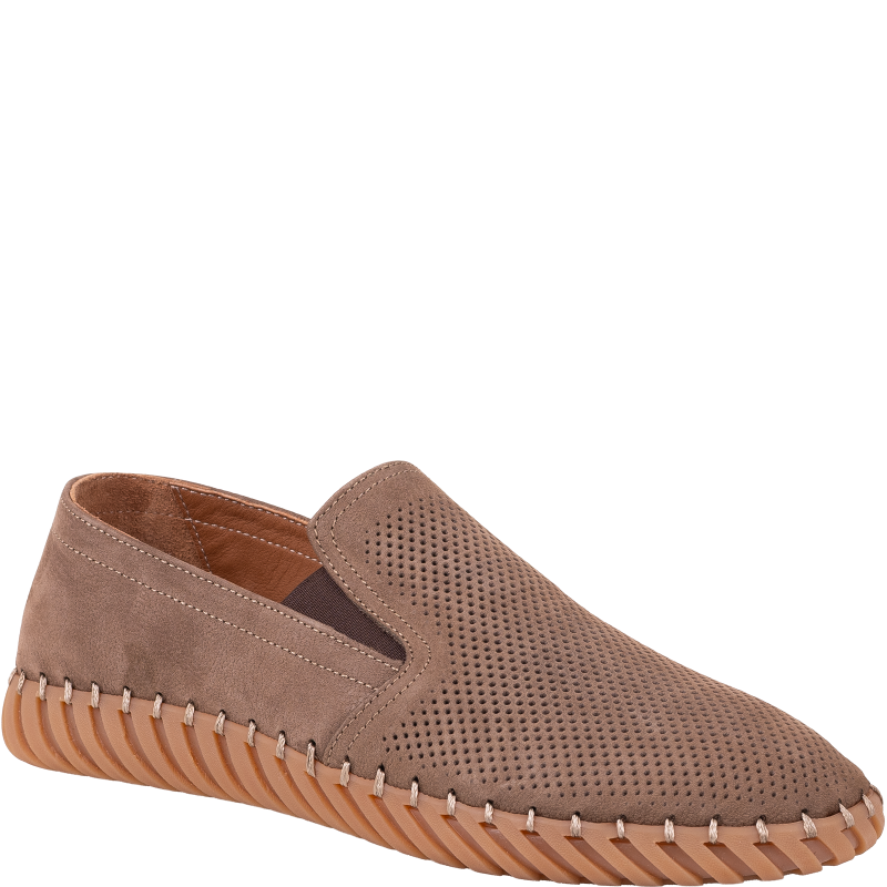 Mokasyny męskie Rixa 58A0087 brązowe skórzane wsuwane