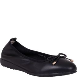 Czarne baleriny damskie Filippo DP7846/26 BK skórzane eleganckie