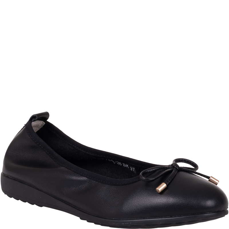 Czarne baleriny damskie Filippo DP7846/26 BK skórzane eleganckie